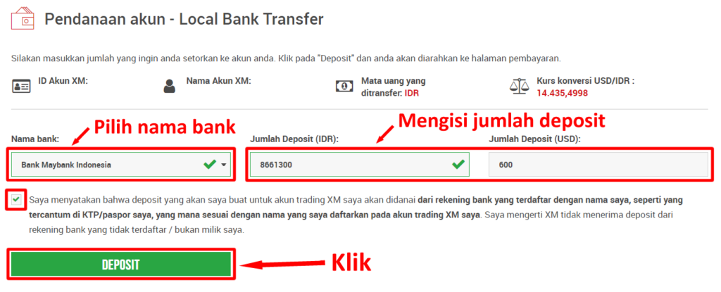 Cara deposit ke akun forex di xm global 8